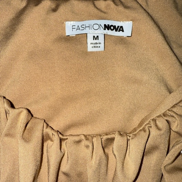 Tan Milkmaid Crop Top - Picture 3 of 3